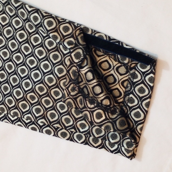 Anthropologie Womens Trousers Sz S Gold Black Dress Pants Slit Office Pull On - Picture 2 of 9